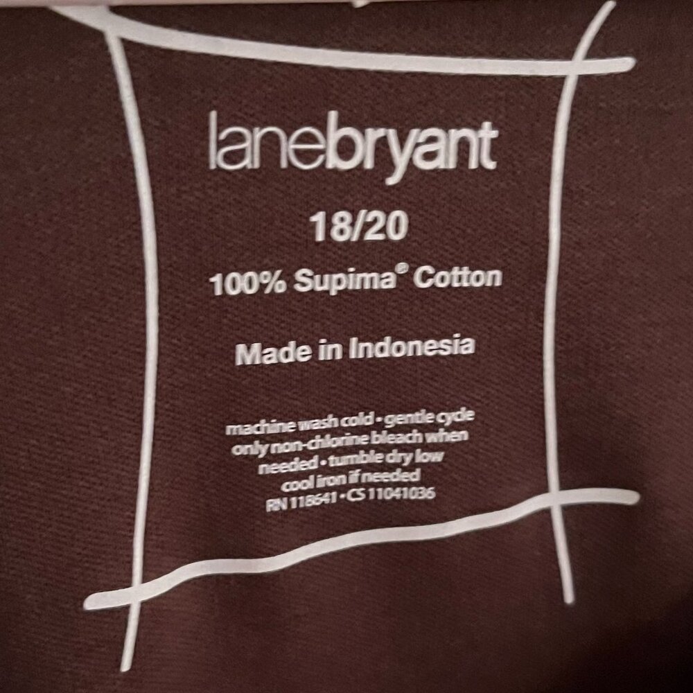 NEW} "2 For 1" - Lane Bryant Tee Shirts, Chocolate Brown & Black - Size 18-20 - Picture 4 of 10